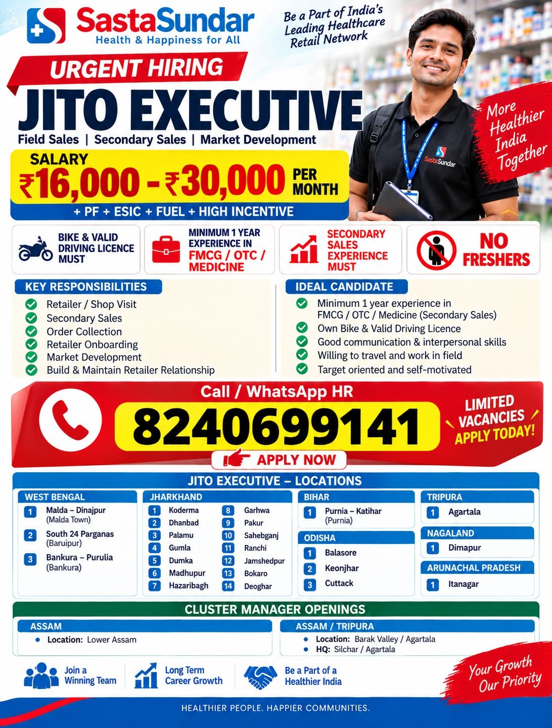 JITO Executive – Field Sales – SastaSundar hiring poster