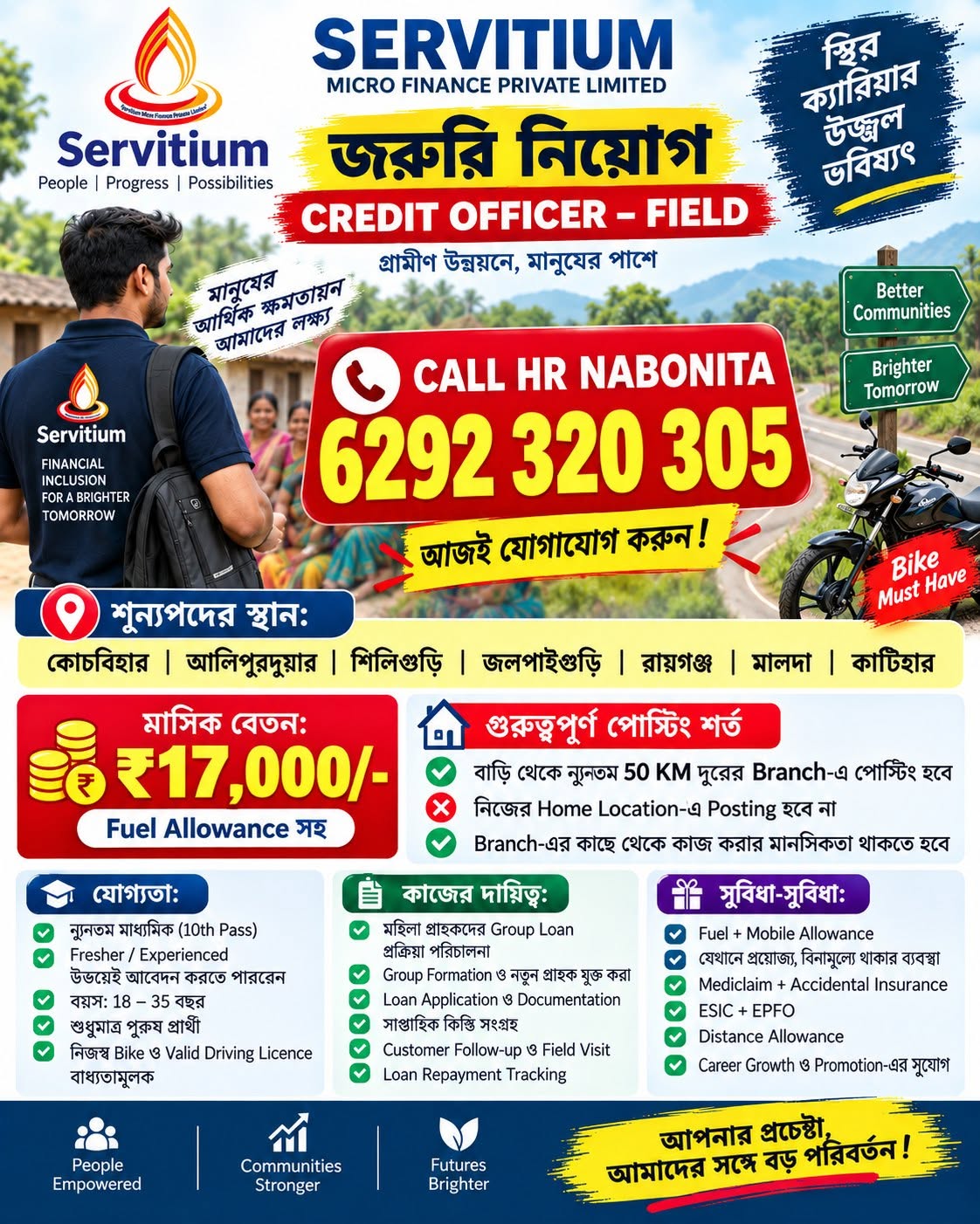 Credit Officer – Field – Servitium Micro Finance hiring poster